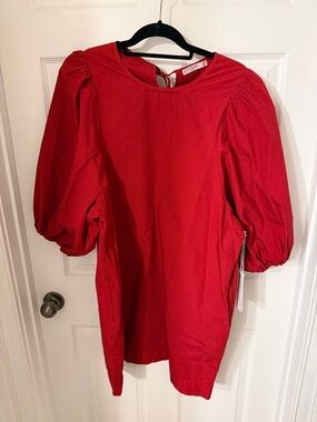 NWT Stateside heavy poplin mini dress in brick red Size Large